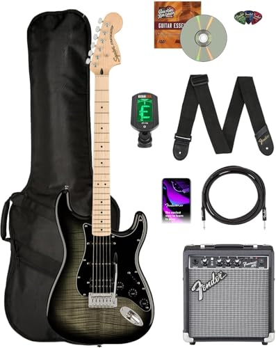 Fender Squier Affinity Stratocaster FMT HSS - Black Burst w/ Frontman 10G Amplifier
