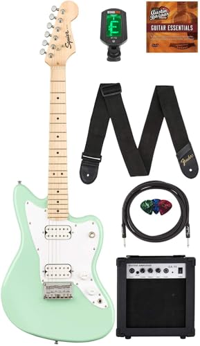 Fender Squier 3/4-Size Kids Mini Jazzmaster HH - Surf Green w/ Amplifier