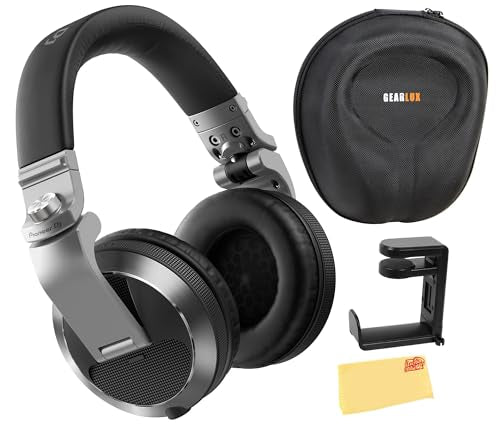 Pioneer DJ HDJ-X7 Professional Over-Ear DJ Headphones - Silver w/ Case