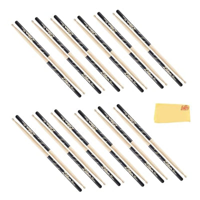 Zildjian 7A Black DIP Wood Tip Drumsticks - 12 Pack