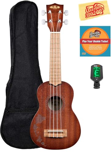Kala KA-15S-H1 Satin Mahogany Soprano Ukulele - Hawaiian Islands w/ Gig Bag