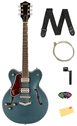 Gretsch G2622LH Streamliner Center Block Double-Cut Left-Handed Electric Guitar - Gunmetal w/ Strap