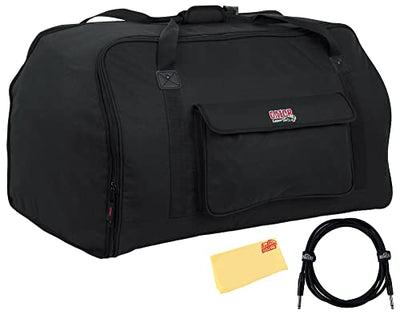 Gator Heavy-Duty Speaker Tote Bag for Compact 15-Inch Speaker Cabinets w/ Instrument Cable