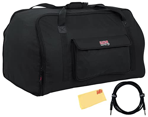 Gator Heavy-Duty Speaker Tote Bag for Compact 15-Inch Speaker Cabinets w/ Instrument Cable