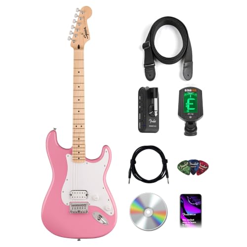 Fender Squier Sonic Stratocaster HT H - Flash Pink w/ Mustang Micro