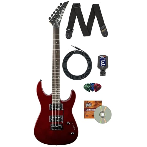 Jackson JS Series Dinky JS12 Electric Guitar - Metallic Red w/ Instrument Cable