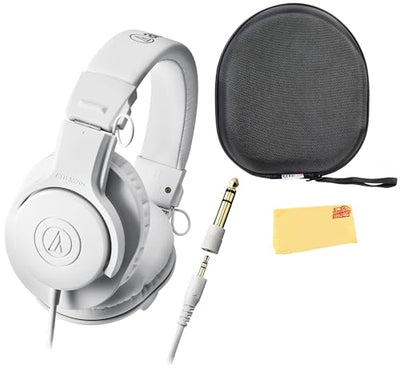 Audio-Technica ATH-M20xWH Professional Monitor Headphones - White w/ Case