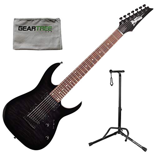 Ibanez GRG7221QA RG Gio 7-String Electric Guitar - Transparent Black Sunburst
