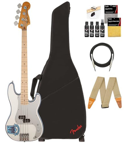 Fender Steve Harris Precision Bass - Olympic White w/ Guitar Cleaning Kit
