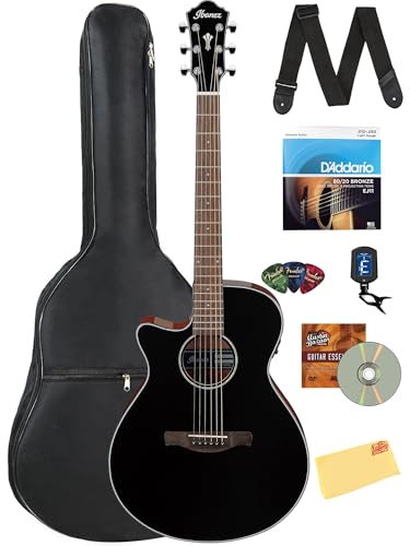Ibanez AEG50L Left-Handed Acoustic-Electric Guitar - Black High Gloss w/ Gig Bag