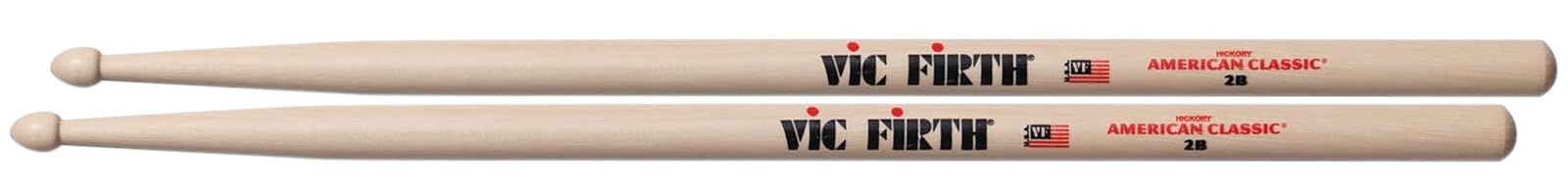 Vic Firth American Classic 2B Drumsticks - 12 Pack w/ Stick Bag
