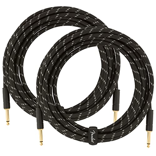 Fender 18.6-Foot Original Instrument Cable, Straight-Straight, Black - 2 Pack
