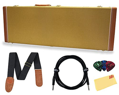 Gator GW-ELECTRIC Deluxe Wood Case for Electric Guitars - Tweed w/ Strap
