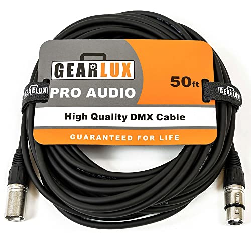 Gearlux 50-Foot 3-Pin Male-to-Female DMX Cable - 4 Pack