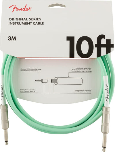 Fender 10-Foot Original Instrument Cable, Straight-Straight, Surf Green - 1 Pack