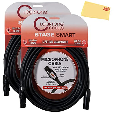 Cleartone 25-Foot Stage Smart Microphone Cable, 18 AWG - 2 Pack