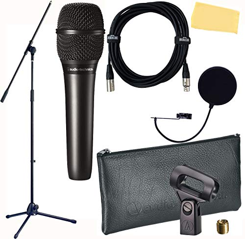 Audio-Technica AT2010 Cardioid Condenser Handheld Microphone w/ Boom Stand