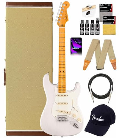 Fender American Ultra Luxe Vintage '50s Stratocaster - White Blonde w/ Guitar Cleaning Kit