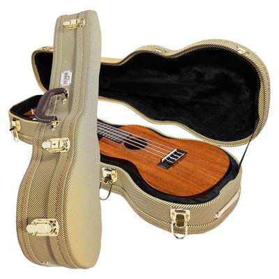 Gearlux Wooden Soprano Ukulele Case - Tweed