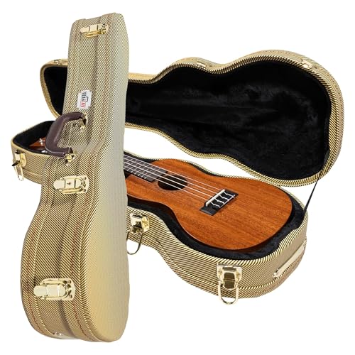 Gearlux Wooden Soprano Ukulele Case - Tweed