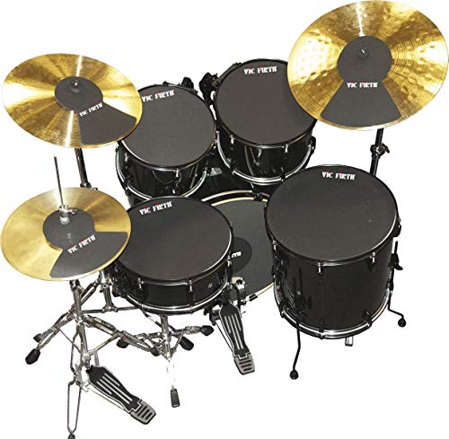 Vic Firth MUTEPP4 Drum and Cymbal Mute Prepack - 10”, 12”, 14”(2), 22", HiHat, and Cymbals (2)