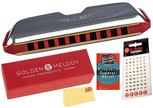 Hohner 544 Golden Melody Harmonica - Key of E w/ Key Stickers