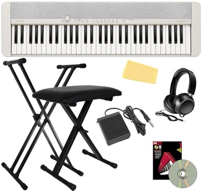 Casio CT-S1 Casiotone 61-Key Keyboard - White w/ Adjustable Stand