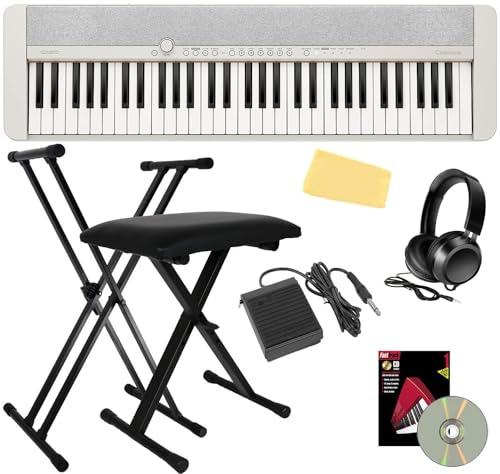 Casio CT-S1 Casiotone 61-Key Keyboard - White w/ Adjustable Stand