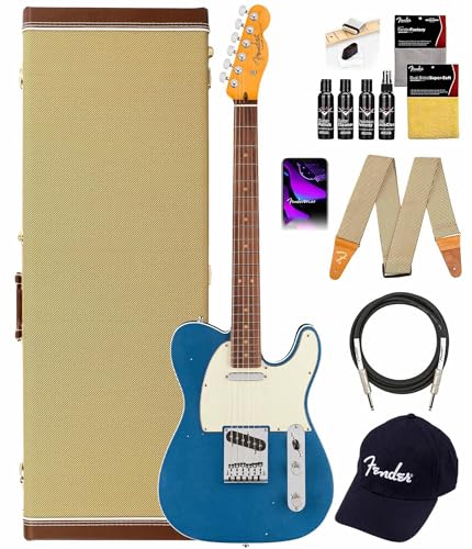 Fender American Ultra Luxe Vintage '60s Telecaster Custom - Lake Placid Blue w/ Guitar Cleaning Kit