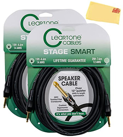 Cleartone 15-Foot Stage Smart Speaker Cable, 14 AWG - 2 Pack