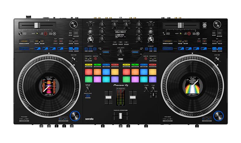 Pioneer DJ DDJ-REV7 Scratch-Style 2-Channel Professional DJ Controller w/ Laptop Stand