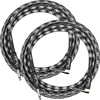 Fender 10-Foot Professional Instrument Cable, Straight-Angled, Winter Camo - 2 Pack