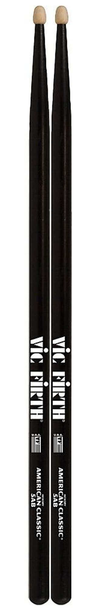 Vic Firth American Classic 5A Black Drumsticks - 3 Pairs with Austin Bazaar Polishing Cloth