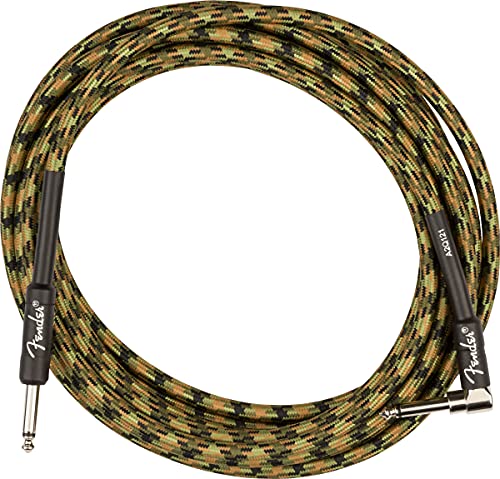 Fender 18.6-Foot Professional Instrument Cable, Straight-Angled, Blue Tweed - 1 Pack