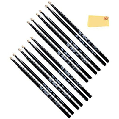 Vic Firth American Classic 5B Black Drumsticks - 6 Pack