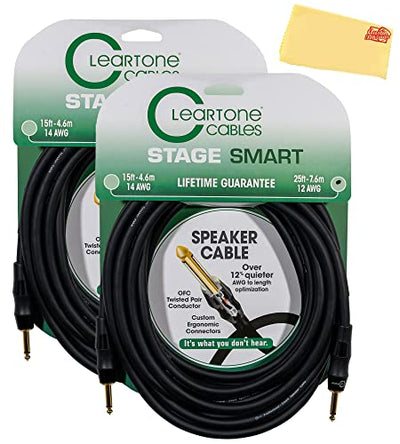 Cleartone 25-Foot Stage Smart Speaker Cable, 12 AWG - 2 Pack