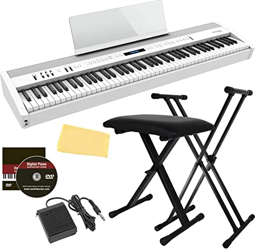 Roland FP-60X Digital Piano - White w/ Adjustable Stand