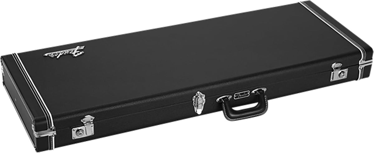 Fender Classic Stratocaster/Telecaster Wood Case - Black w/ Guitar Strap