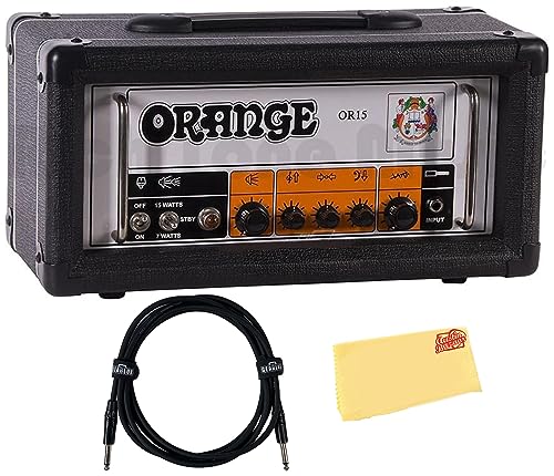 Orange OR15 Guitar Amplifier Head - Black w/ Instrument Cable