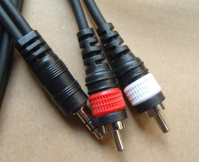 Gearlux 10-Foot TRS-to-Dual-RCA Stereo Breakout Cable - 2 Pack