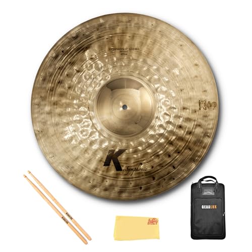 Zildjian K2018 20" K Symphonic Light Cymbals, Brilliant - Pair w/ Drumstick Bag