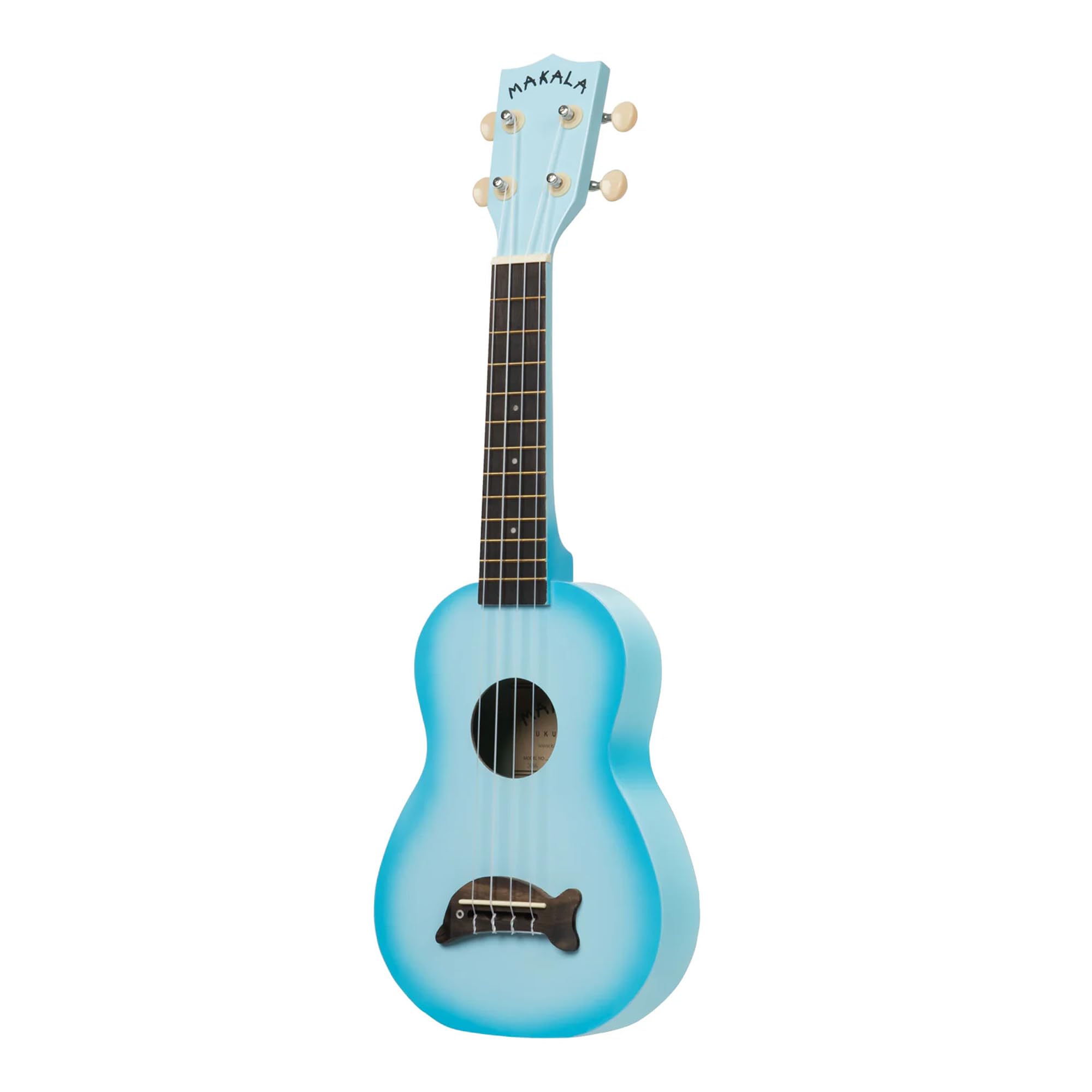 Kala MK-SD-LBBURST Makala Dolphin Soprano Ukulele - Light Blue Burst w/ Hard Case