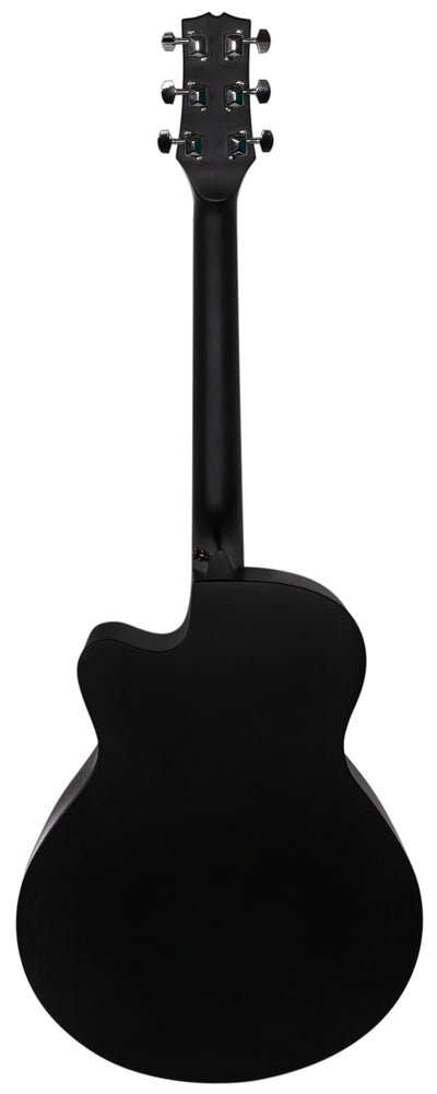 Jasmine S34C NEX Orchestra-Style Cutaway Acoustic Guitar - Black w/ Hard Case