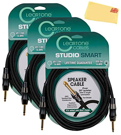 Cleartone 10-Foot Studio Smart Speaker Cable, 16 AWG - 3 Pack