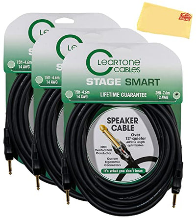 Cleartone 25-Foot Stage Smart Speaker Cable, 12 AWG - 3 Pack