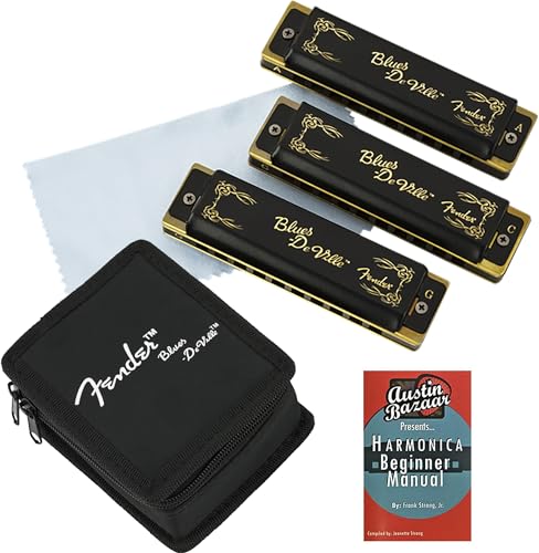 Fender Blues DeVille Harmonica 3 Pack w/ Austin Bazaar Instructional Manual