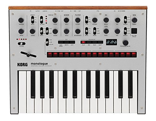 Korg Monologue Monophonic Analog Synthesizer - Silver w/ Power Supply