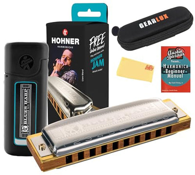 Hohner 532 Blues Harp MS Harmonica - Key of D w/ Instructional Manual