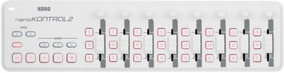 Korg nanoKONTROL2 Slim-Line USB Controller - White w/ Headphones