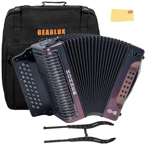 Hohner Corona C-II G/C/F Accordion - Red to Gold w/ Gig Bag